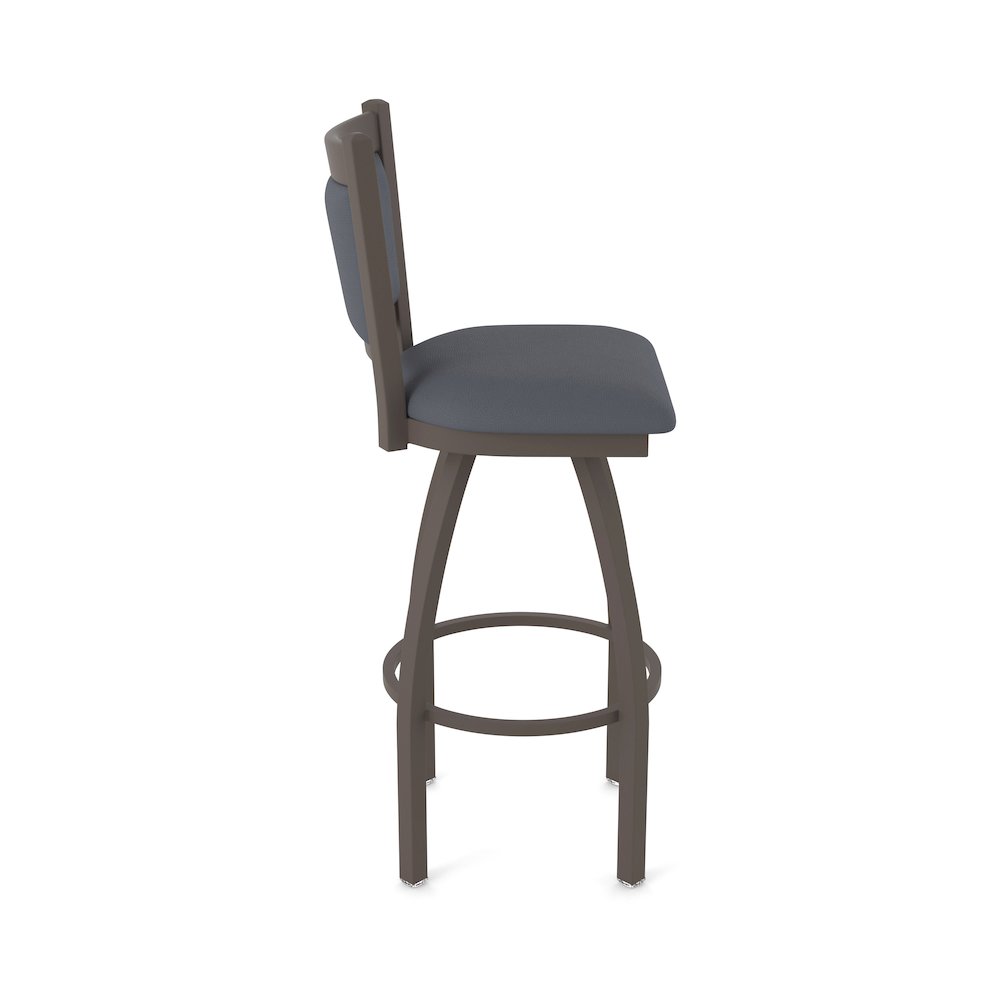 Swivel Bar Stool with Bronze Finish and Canter Storm Seat and Back. Picture 4