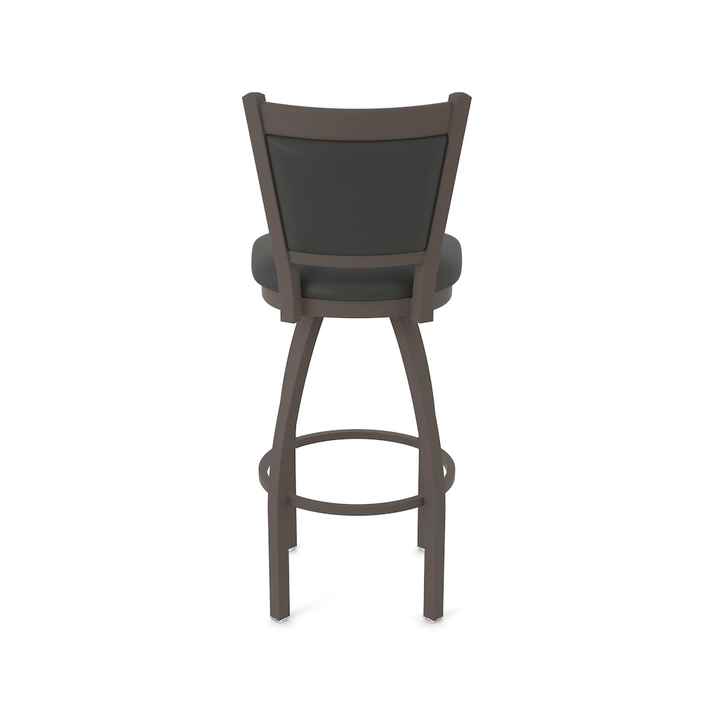 Swivel Bar Stool with Bronze Finish and Canter Iron Seat and Back. Picture 6