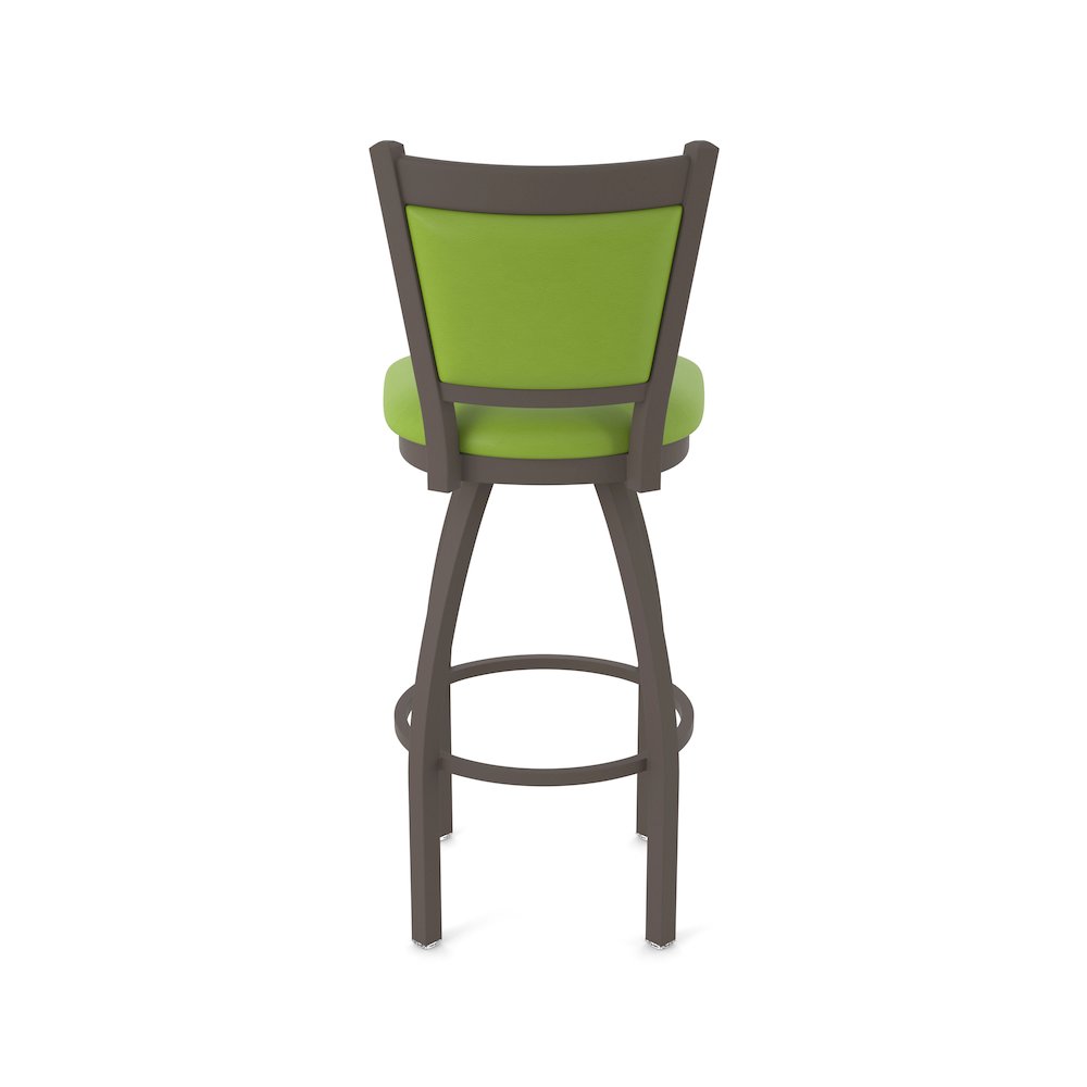 Swivel Bar Stool with Bronze Finish and Canter Kiwi Green Seat and Back. Picture 6