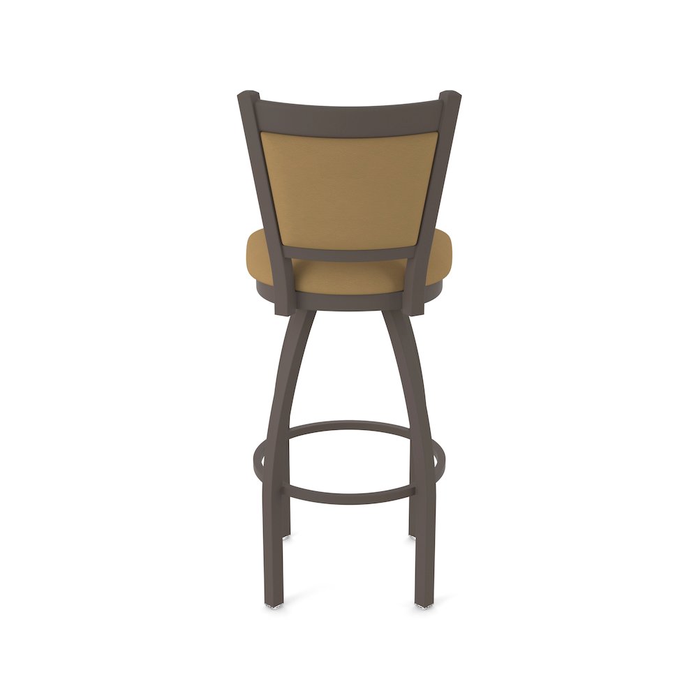 Swivel Bar Stool with Bronze Finish and Canter Saddle Seat and Back. Picture 6