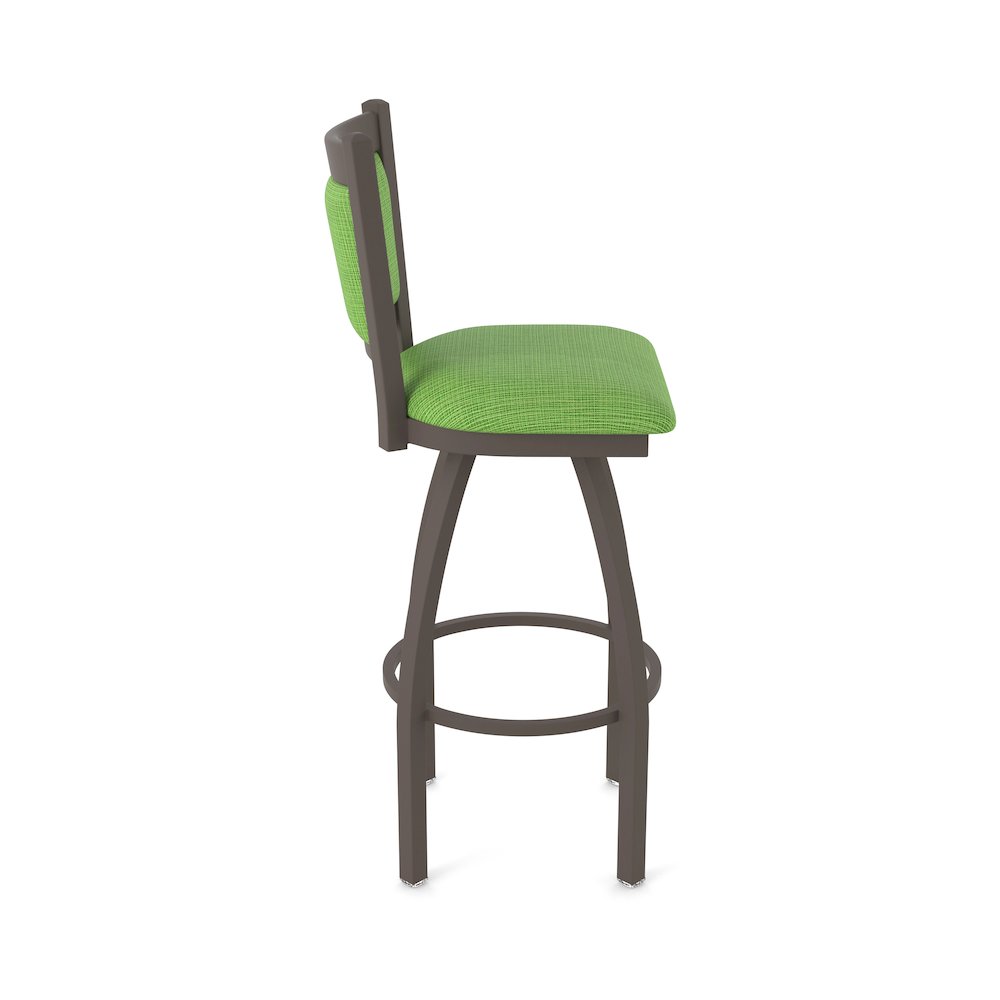 Swivel Bar Stool with Bronze Finish and Graph Parrot Seat and Back. Picture 4