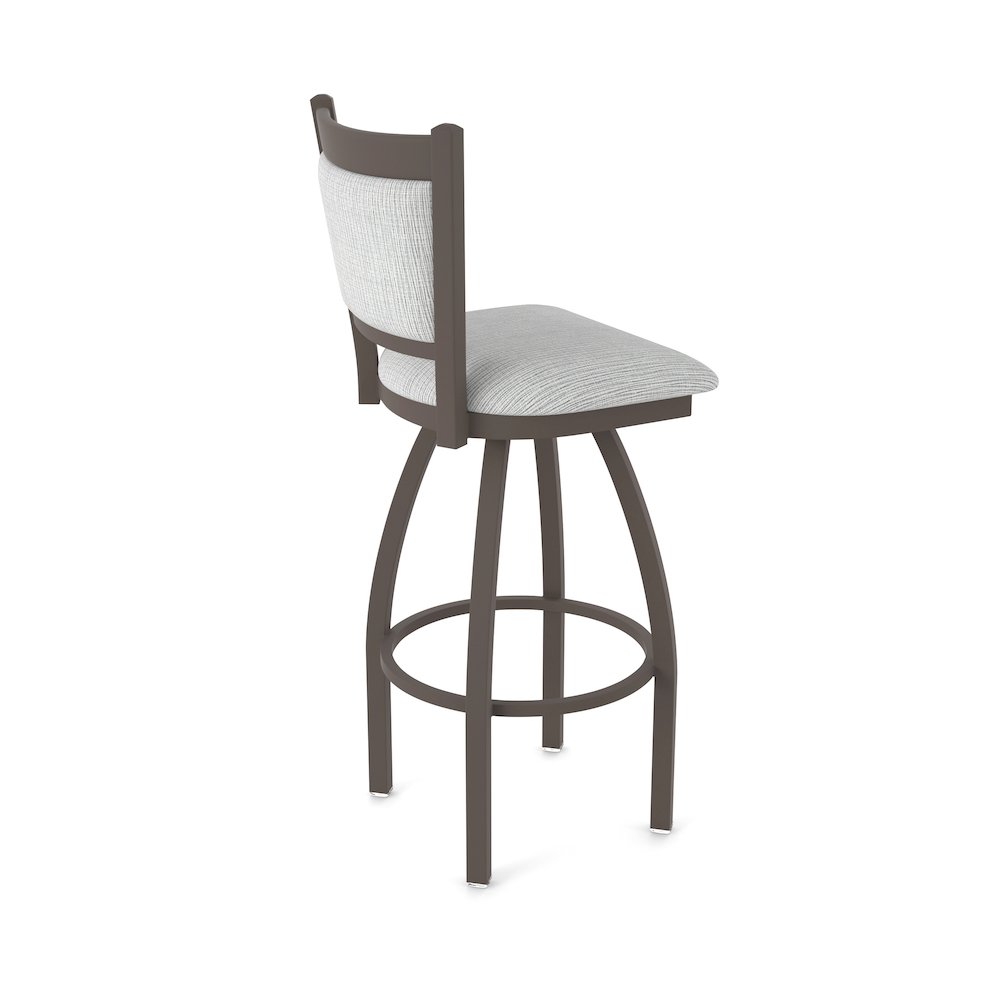 Swivel Bar Stool with Bronze Finish and Graph Alpine Seat and Back. Picture 2