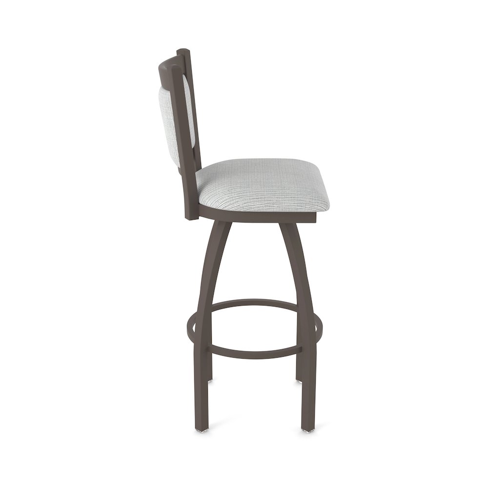 Swivel Bar Stool with Bronze Finish and Graph Alpine Seat and Back. Picture 4