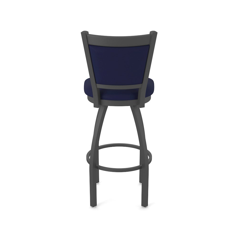 Swivel Bar Stool with Pewter Finish and Canter Twilight Seat and Back. Picture 6