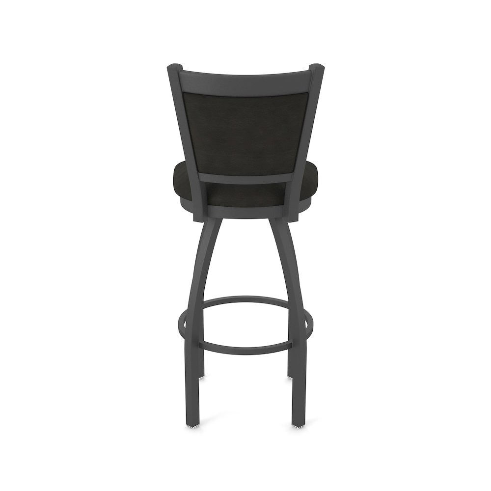 Swivel Bar Stool with Pewter Finish and Canter Espresso Seat and Back. Picture 6