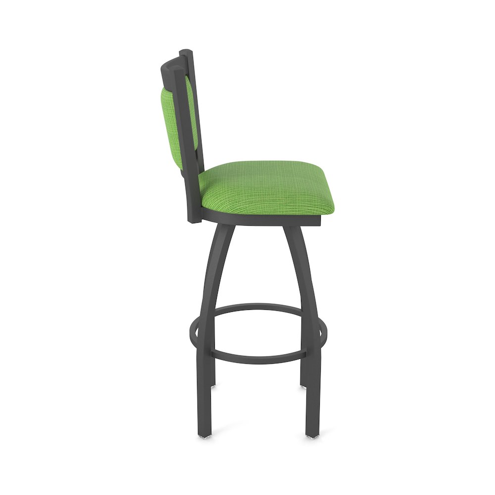 Swivel Bar Stool with Pewter Finish and Graph Parrot Seat and Back. Picture 4