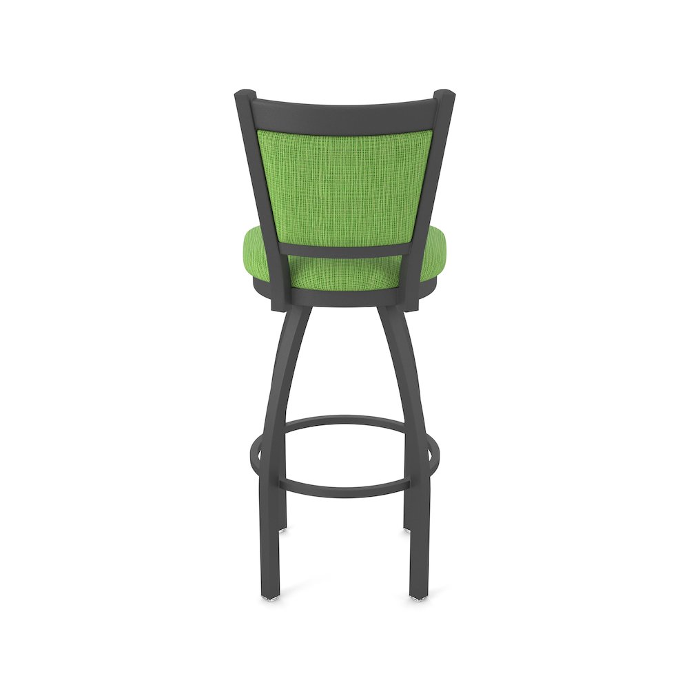 Swivel Bar Stool with Pewter Finish and Graph Parrot Seat and Back. Picture 6