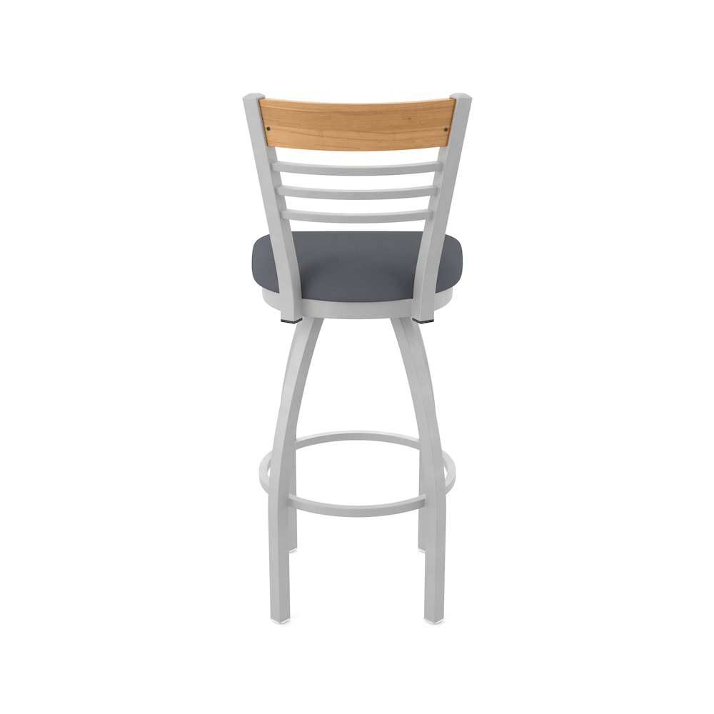 30" Swivel Bar Stool, Anodized Nickel Finish, Medium Back, Canter Storm Seat. Picture 6