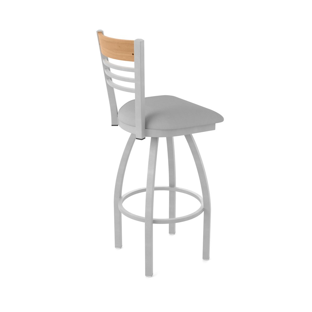30" Swivel Bar Stool, Anodized Nickel Finish, Medium Back. Picture 2