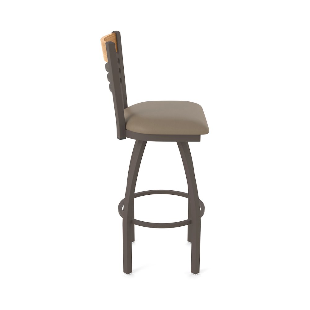 30" Swivel Bar Stool, Bronze Finish, Medium Back, Canter Earth Seat. Picture 4