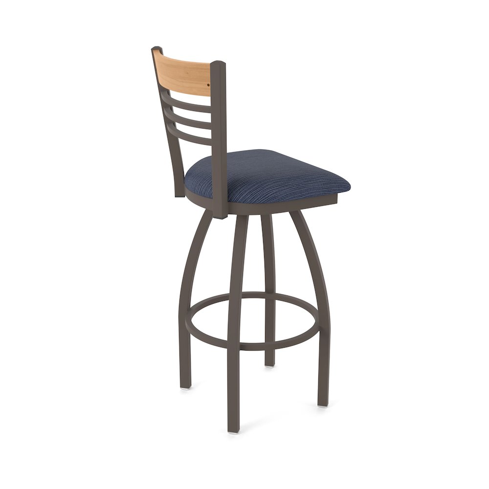 30" Swivel Bar Stool, Bronze Finish, Medium Back, Graph Anchor Seat. Picture 2