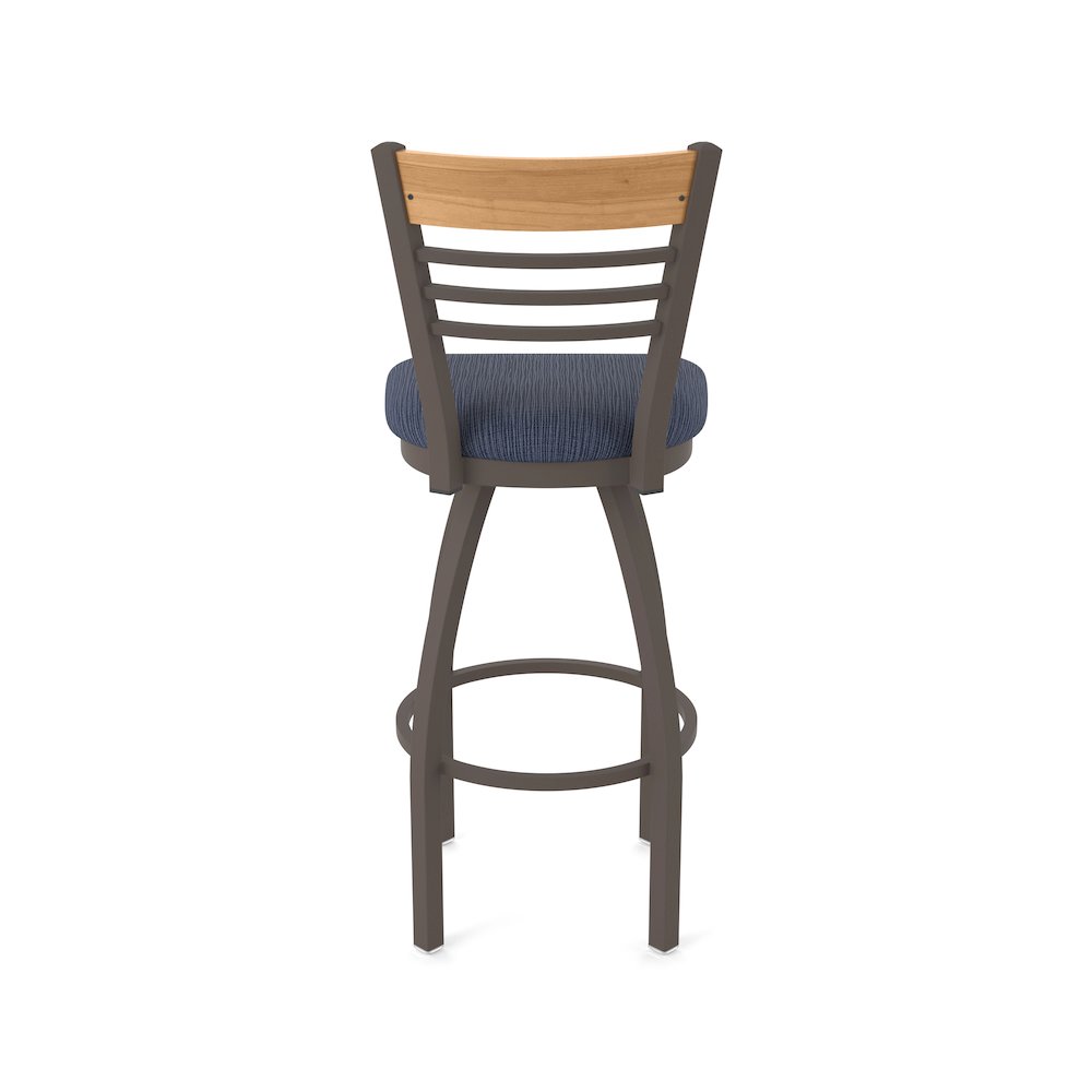 30" Swivel Bar Stool, Bronze Finish, Medium Back, Graph Anchor Seat. Picture 6