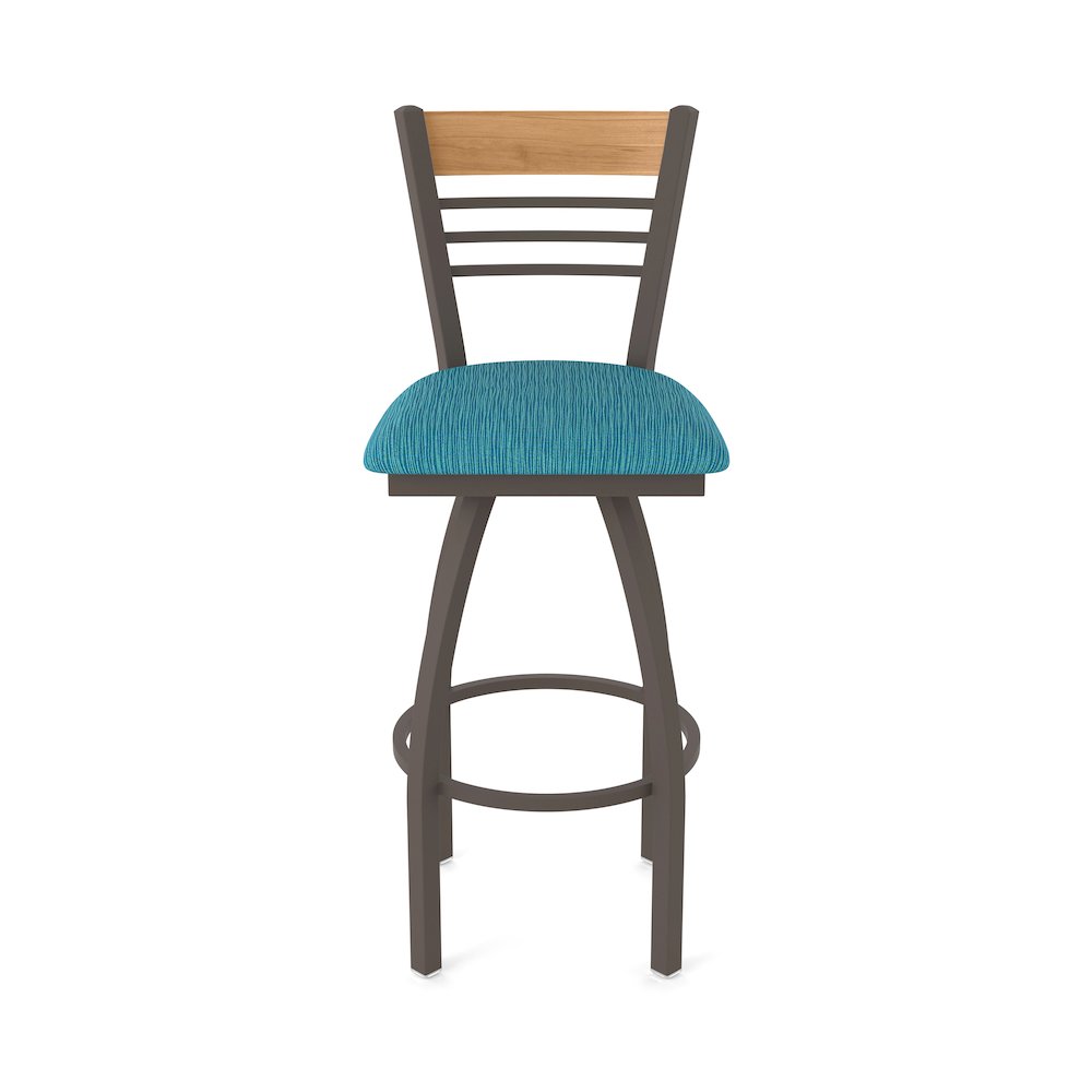 30" Swivel Bar Stool, Bronze Finish, Medium Back, Graph Tidal Seat. Picture 5