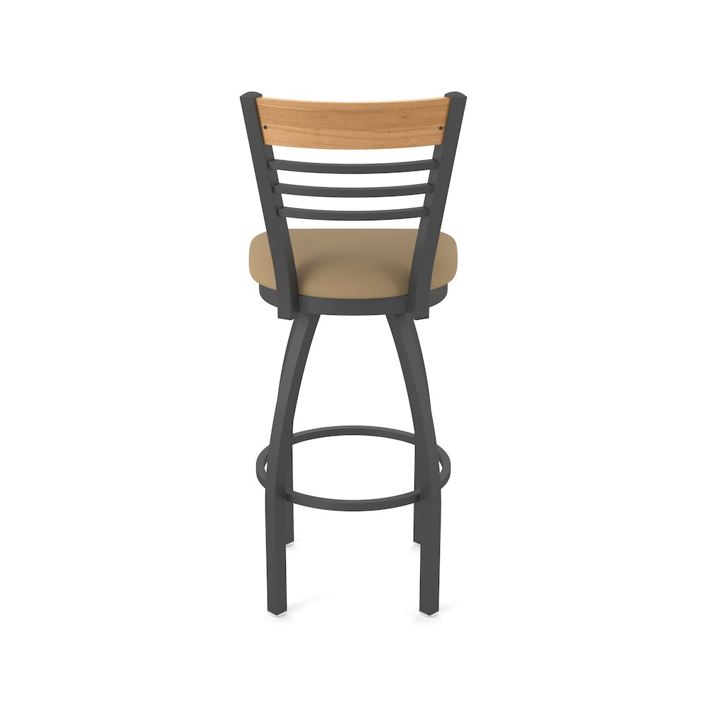 30" Swivel Bar Stool, Pewter Finish, Medium Back, Canter Sand Seat. Picture 6
