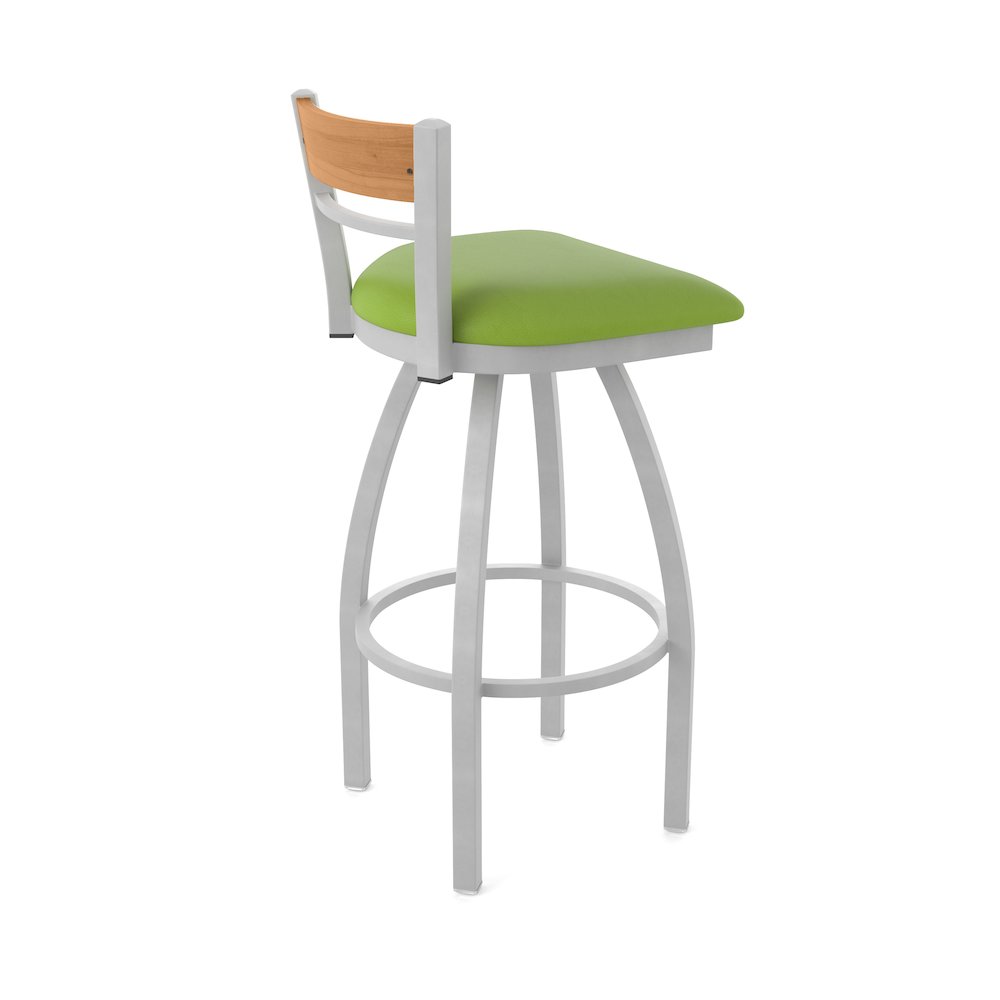 30" Swivel Bar Stool, Anodized Nickel Finish, Medium Back. Picture 2