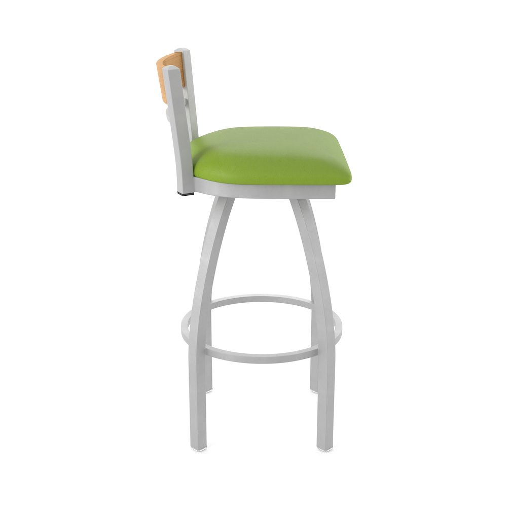 30" Swivel Bar Stool, Anodized Nickel Finish, Medium Back. Picture 4