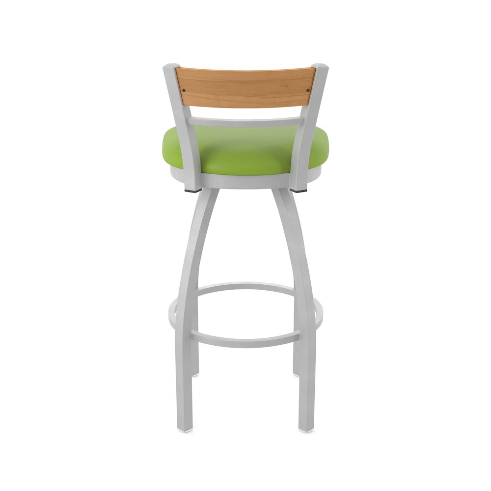 30" Swivel Bar Stool, Anodized Nickel Finish, Medium Back. Picture 6