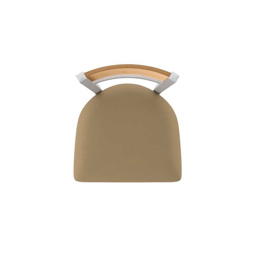 30" Swivel Bar Stool, Anodized Nickel Finish, Medium Back, Canter Sand Seat. Picture 3