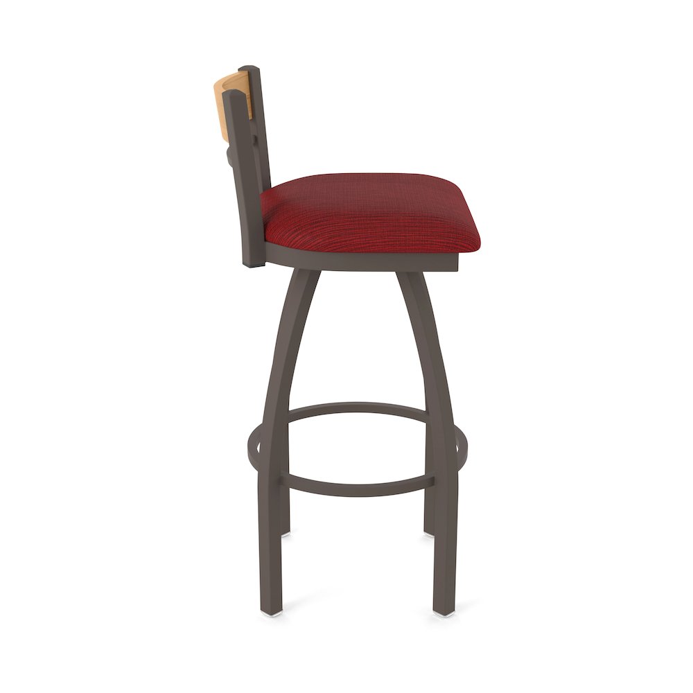 30" Swivel Bar Stool, Bronze Finish, Medium Back, Graph Ruby Seat. Picture 4