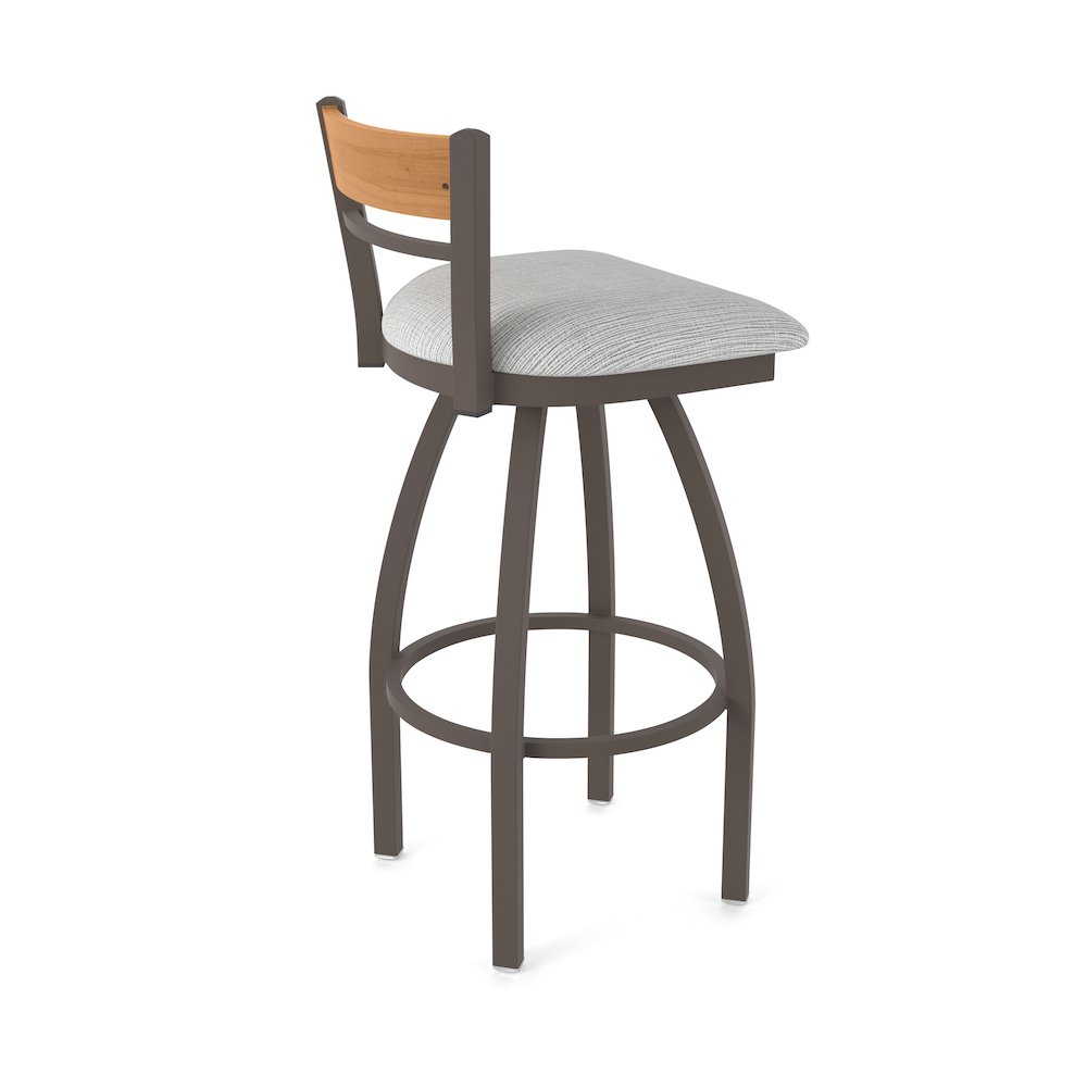 30" Swivel Bar Stool, Bronze Finish, Medium Back, Graph Alpine Seat. Picture 2