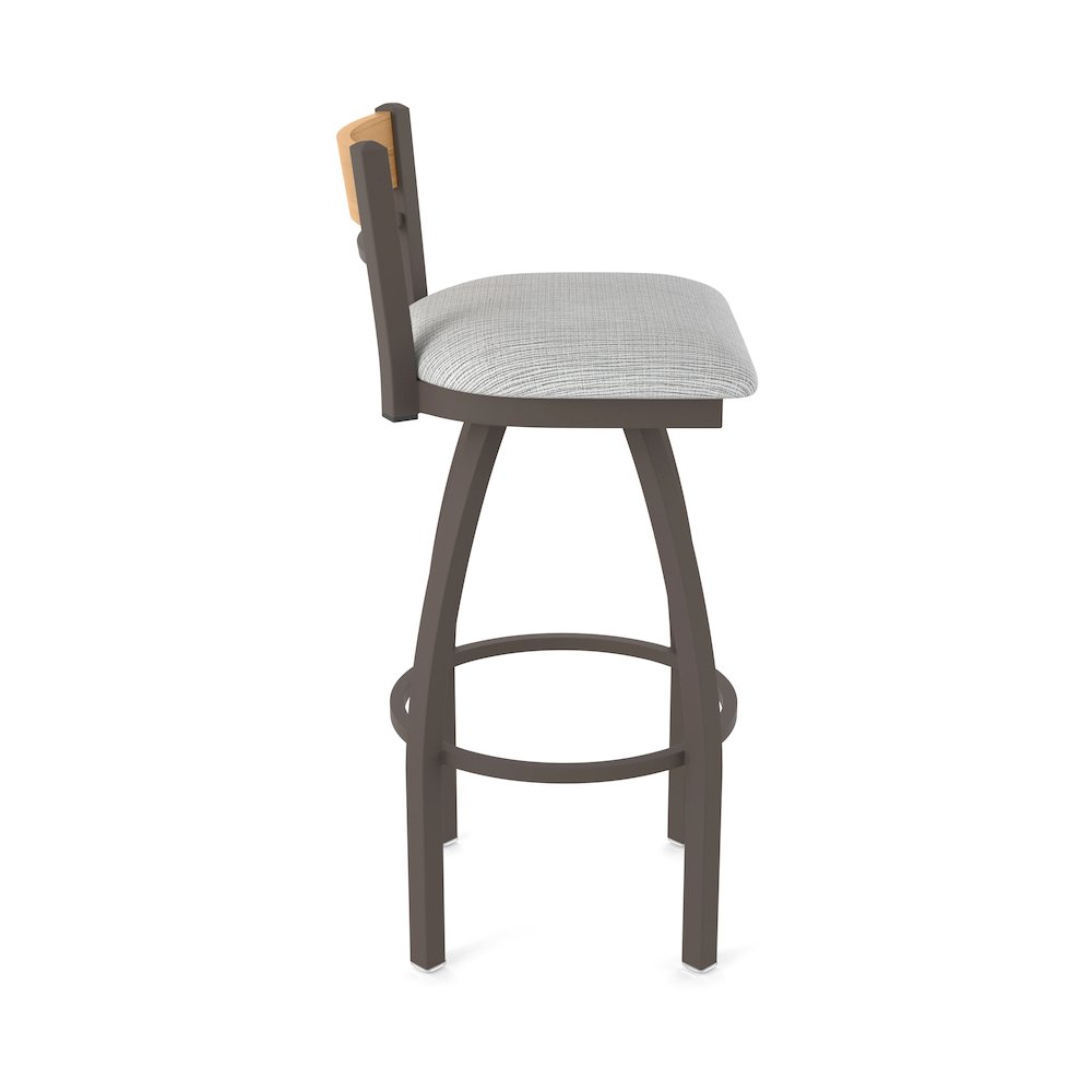 30" Swivel Bar Stool, Bronze Finish, Medium Back, Graph Alpine Seat. Picture 4