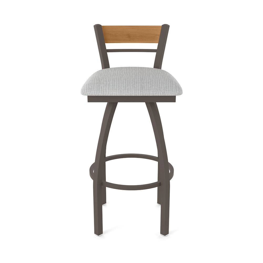 30" Swivel Bar Stool, Bronze Finish, Medium Back, Graph Alpine Seat. Picture 5