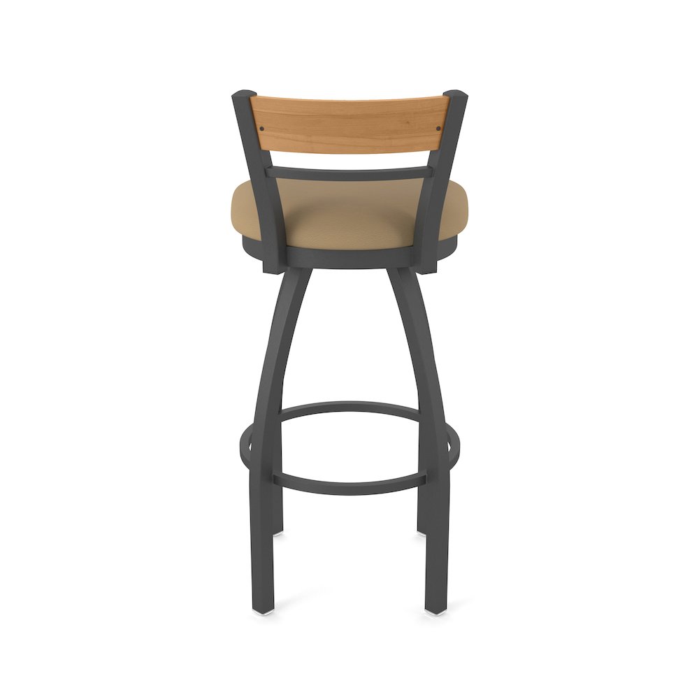 30" Swivel Bar Stool, Pewter Finish, Medium Back, Canter Sand Seat. Picture 6