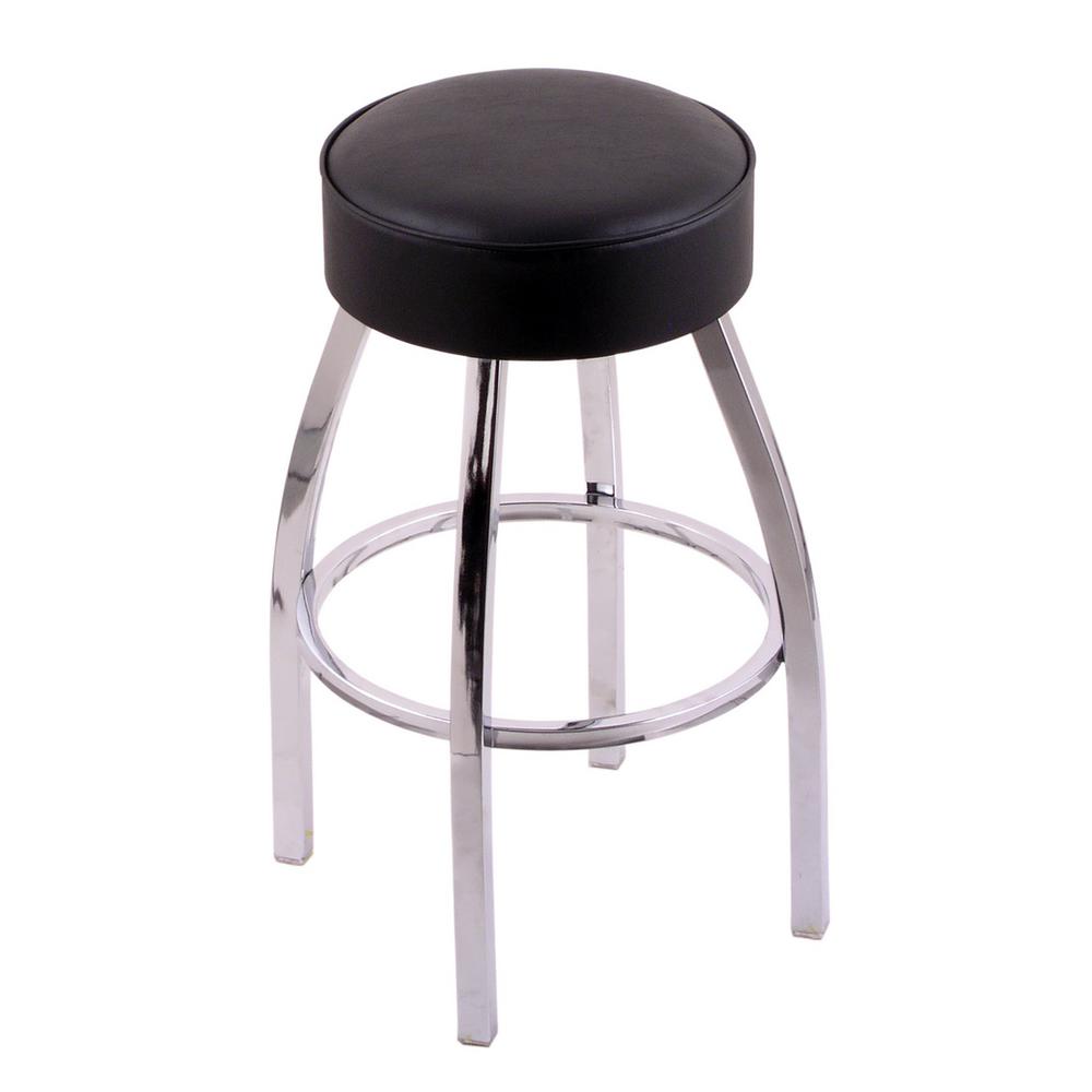 C8C1 Classic Series 30" Bar Stool with Chrome Finish, Black Vinyl Seat, and 360 swivel. Picture 1