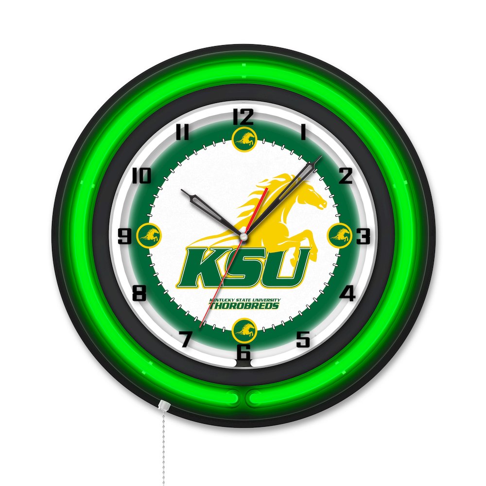 Kentucky State University 19" Double Neon Wall Clock. Picture 1