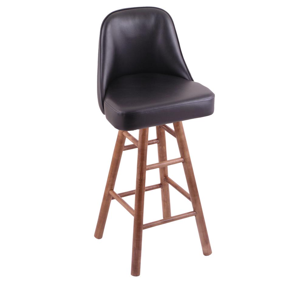 Grizzly 30" Swivel Bar Stool with Smooth Maple Legs, Medium Finish. Picture 1
