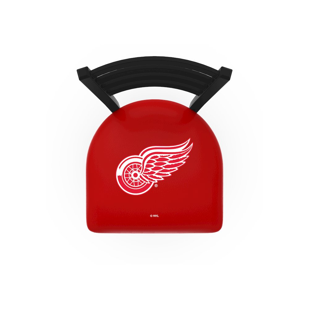 L004 - 30" Black Wrinkle Detroit Red Wings Stationary Bar Stool with Ladder Style Back by Holland Bar Stool Co.. Picture 2