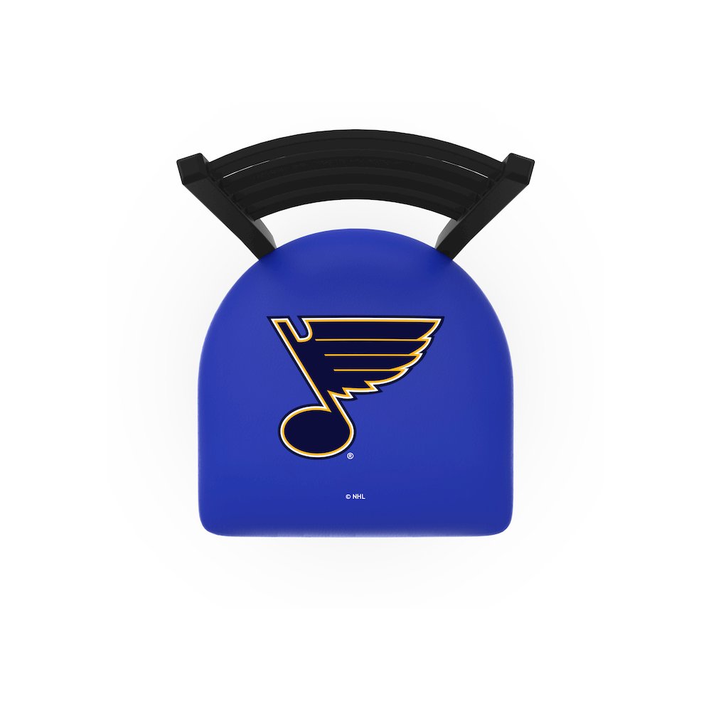 L004 - 30" Black Wrinkle St Louis Blues Stationary Bar Stool with Ladder Style Back by Holland Bar Stool Co.. Picture 2