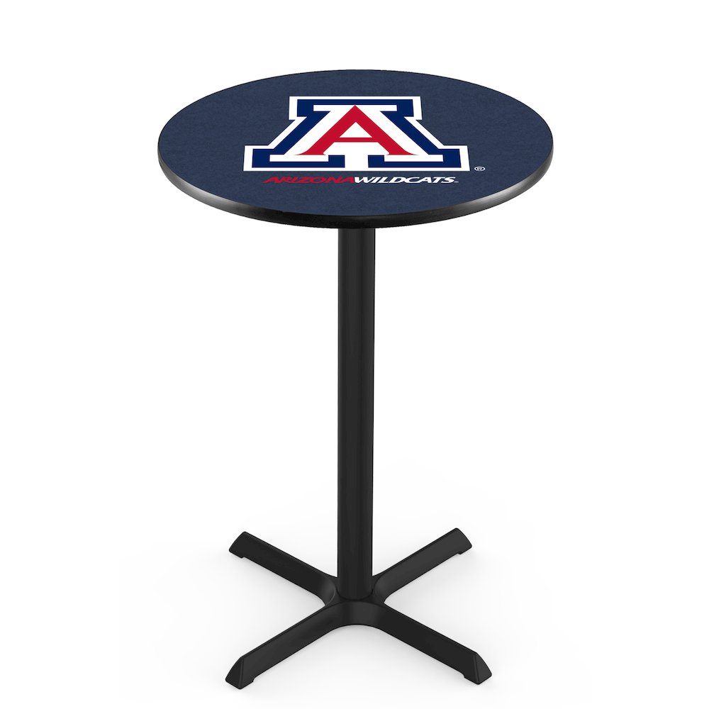 L211 University of Arizona 36' Tall - 36' Top Pub Table w/ Black Wrinkle Finish. Picture 1