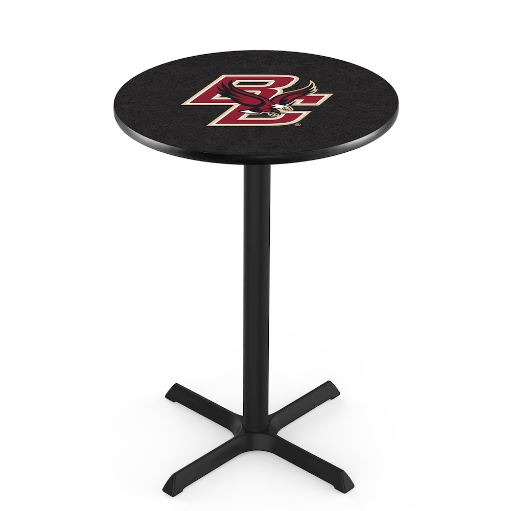 L211 Boston College 36' Tall - 36' Top Pub Table w/ Black Wrinkle Finish. Picture 1
