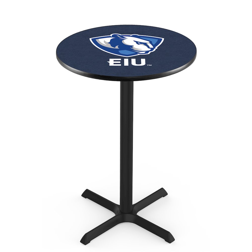 L211 Eastern Illinois University 36' Tall - 36' Top Pub Table w/ Black Wrinkle Finish. Picture 1