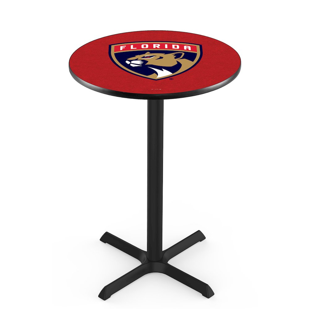 L211 Florida Panthers 36' Tall - 36' Top Pub Table w/ Black Wrinkle Finish (4628). Picture 1