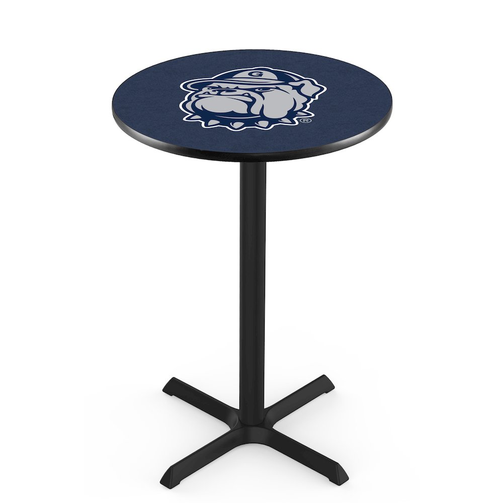 L211 Georgetown University 36' Tall - 36' Top Pub Table w/ Black Wrinkle Finish. Picture 1