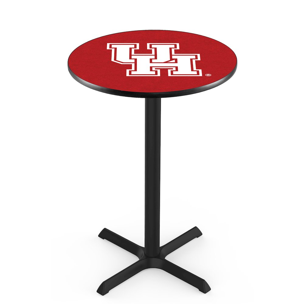 L211 University of Houston 36" Tall - 36" Top Pub Table with Black Wrinkle Finish. Picture 1