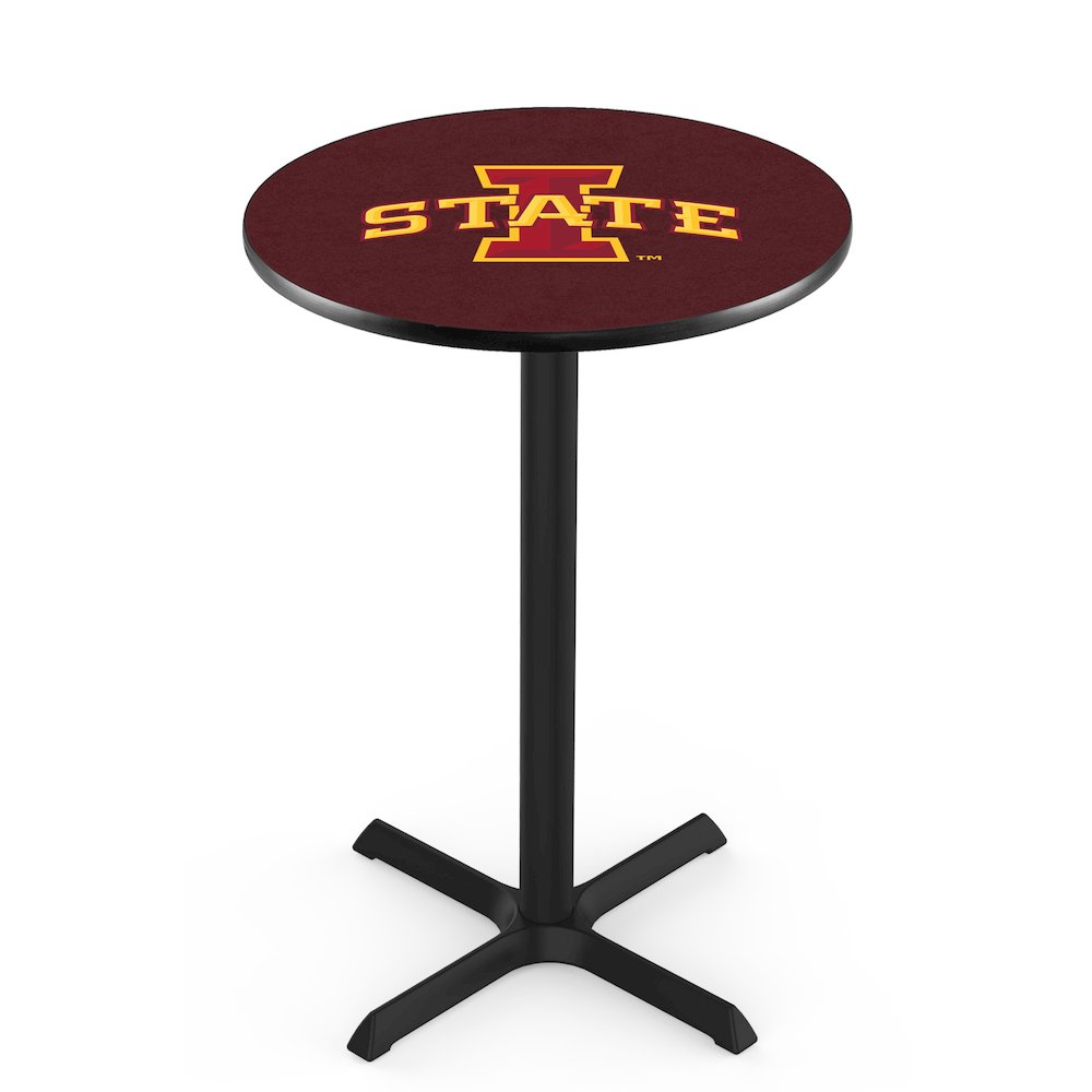 L211 Iowa State University 36' Tall - 36' Top Pub Table w/ Black Wrinkle Finish. Picture 1
