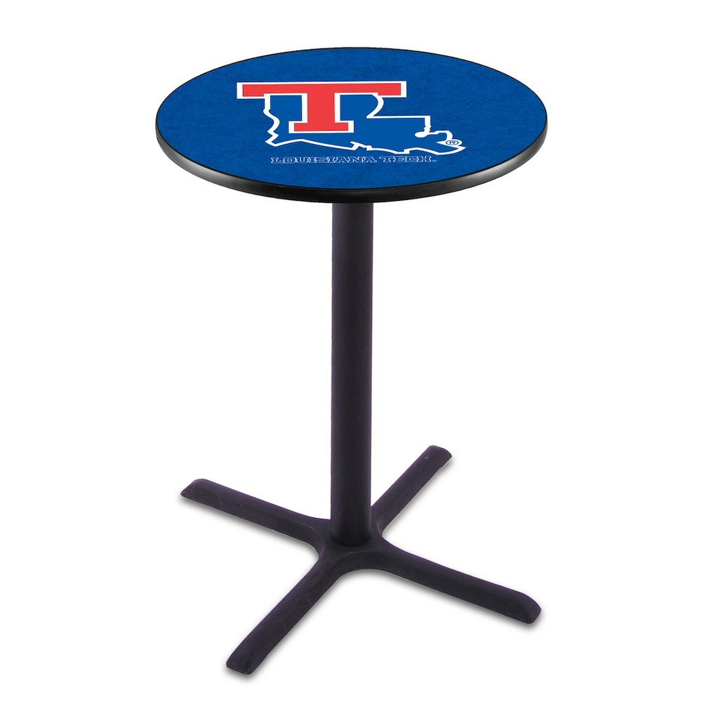 L211 Louisiana Tech University 36' Tall - 36' Top Pub Table w/ Black Wrinkle Finish. Picture 1