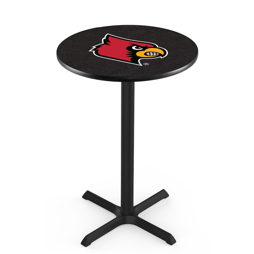 L211 University of Louisville 36' Tall - 36' Top Pub Table w/ Black Wrinkle Finish. Picture 1