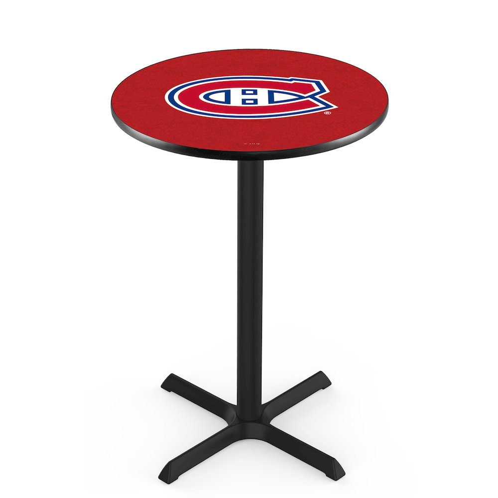 L211 Montreal Canadiens 36' Tall - 36' Top Pub Table w/ Black Wrinkle Finish (5045). Picture 1