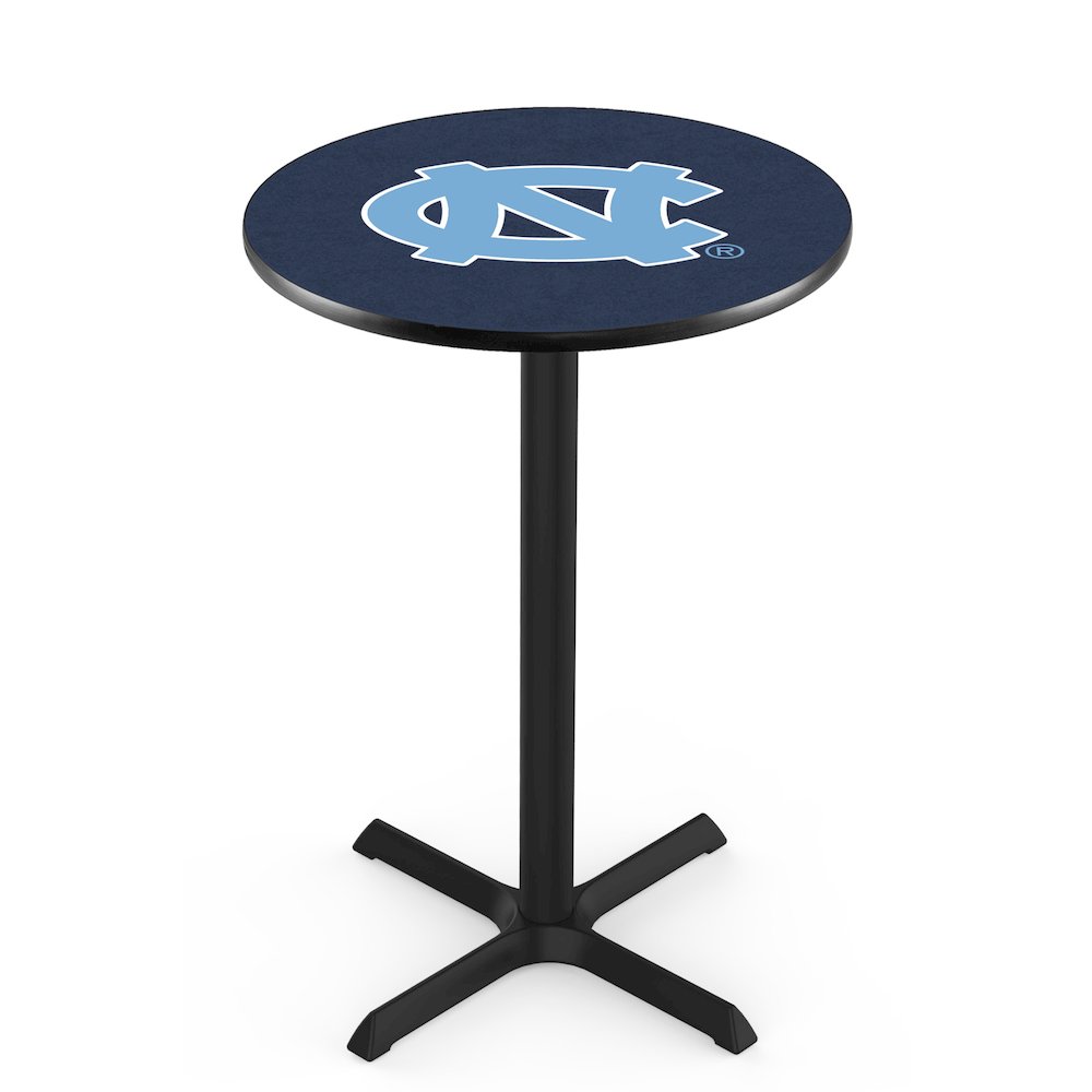 L211 University of North Carolina 36' Tall - 36' Top Pub Table w/ Black Wrinkle Finish. Picture 1