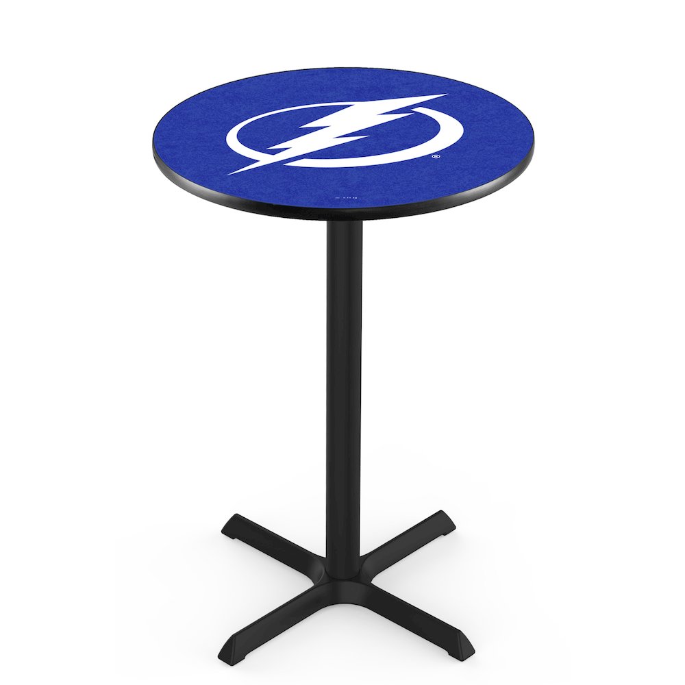 L211 Tampa Bay Lightning 36" Tall - 36" Top Pub Table with Black Wrinkle Finish (5557). Picture 1