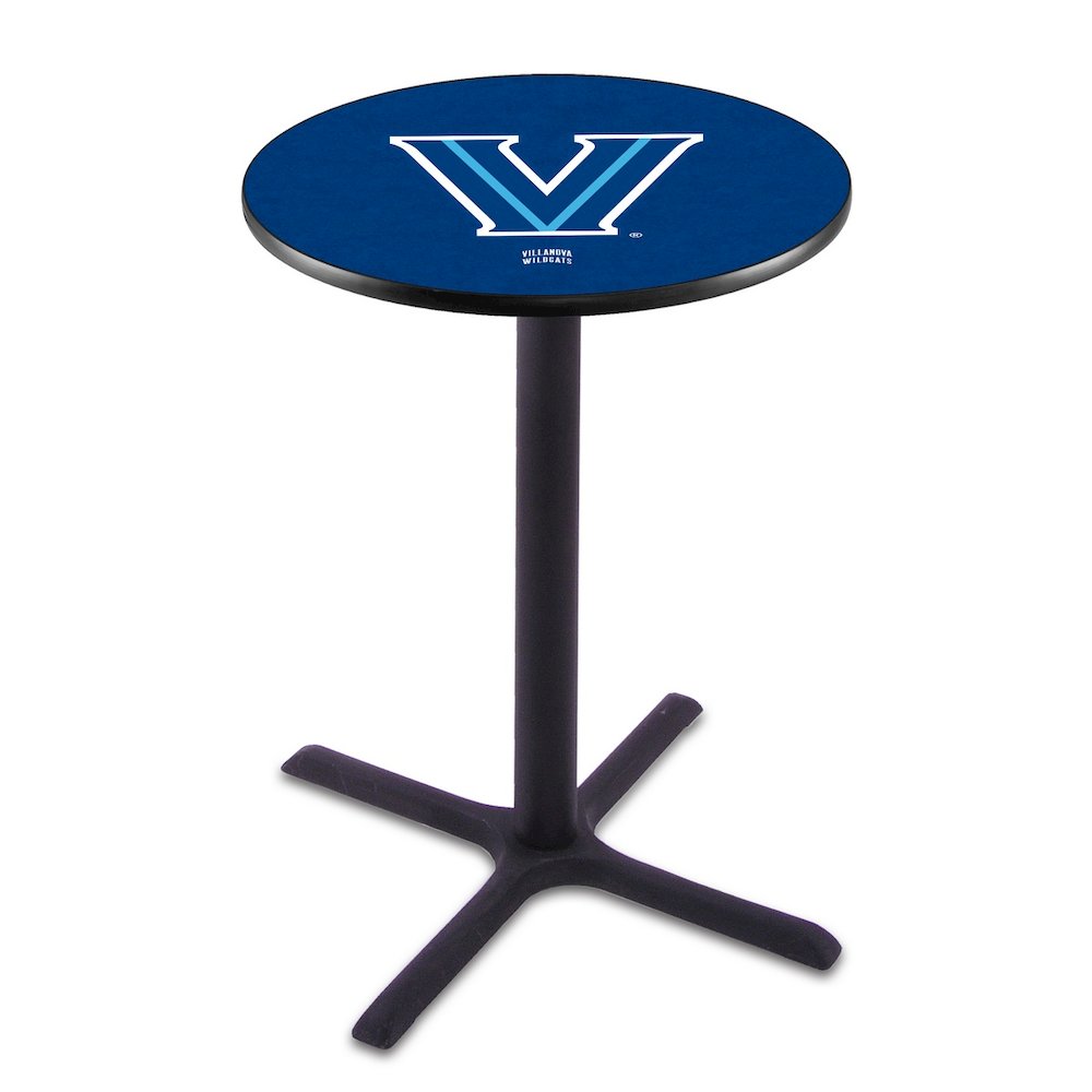 L211 Villanova University 36" Tall - 36" Top Pub Table with Black Wrinkle Finish. Picture 1