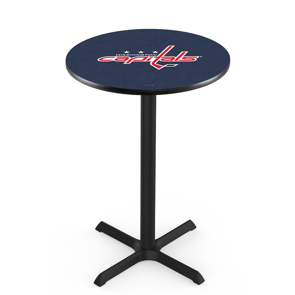 L211 Washington Capitals 36" Tall - 36" Top Pub Table with Black Wrinkle Finish (5908). Picture 1