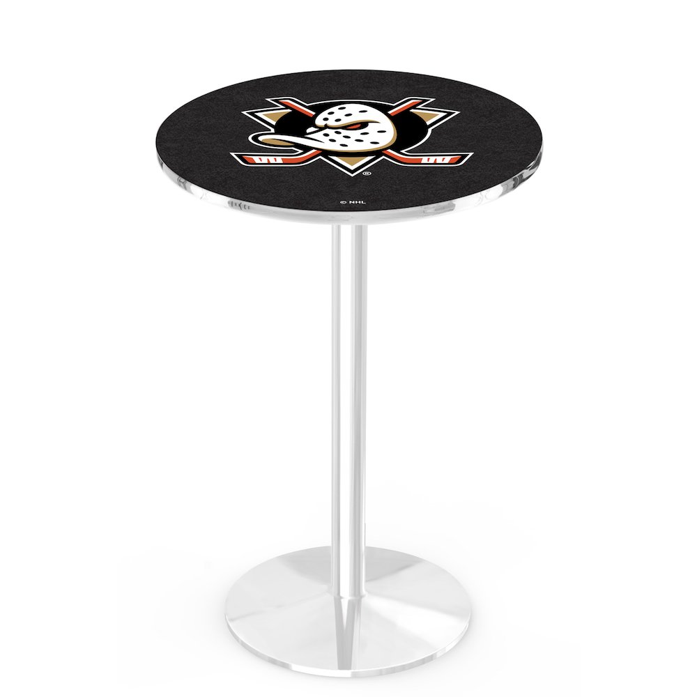 L214 Anaheim Ducks 36' Tall - 36' Top Pub Table w/ Chrome Finish (8211). Picture 1