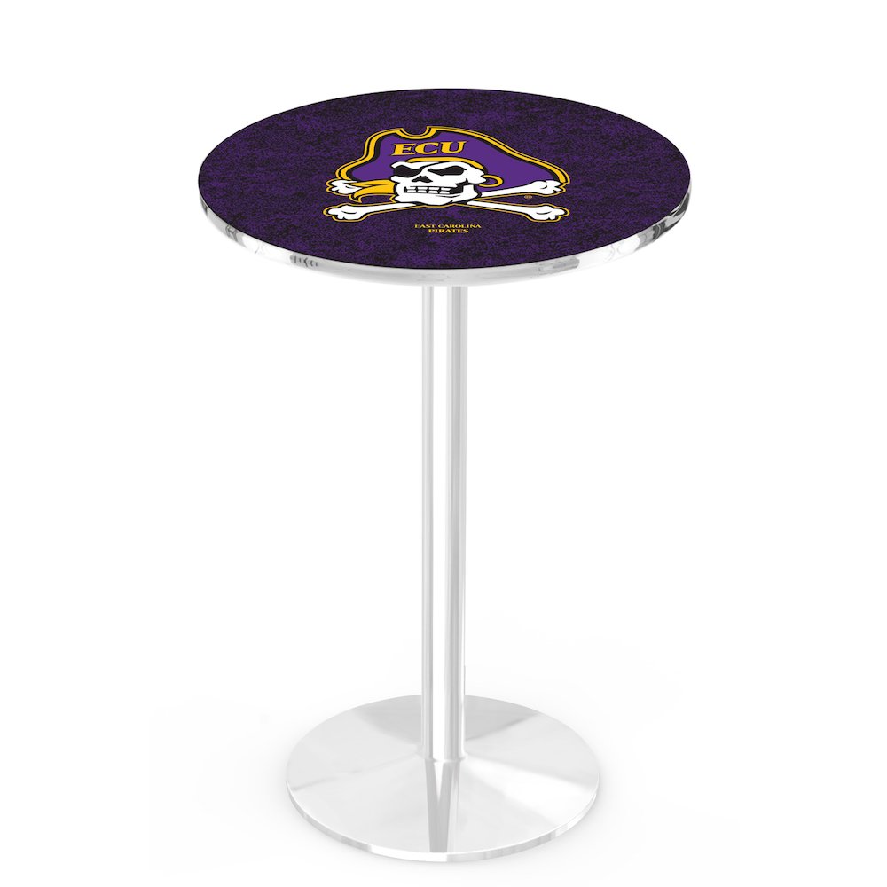 L214 East Carolina University 36" Tall - 36" Top Pub Table with Chrome Finish. Picture 1