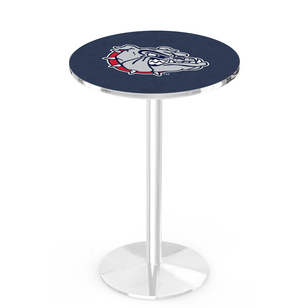 L214 Gonzaga 36' Tall - 36' Top Pub Table w/ Chrome Finish. Picture 1