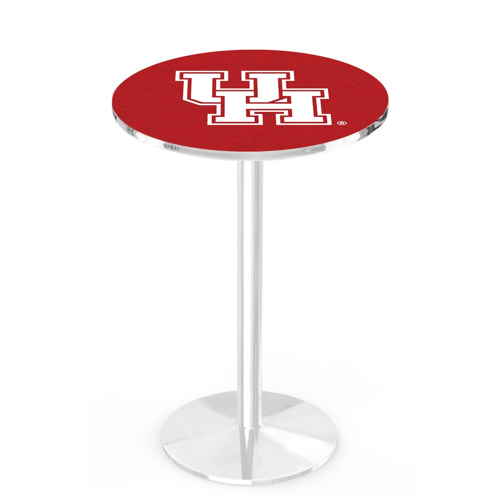 L214 University of Houston 36' Tall - 36' Top Pub Table w/ Chrome Finish. Picture 1